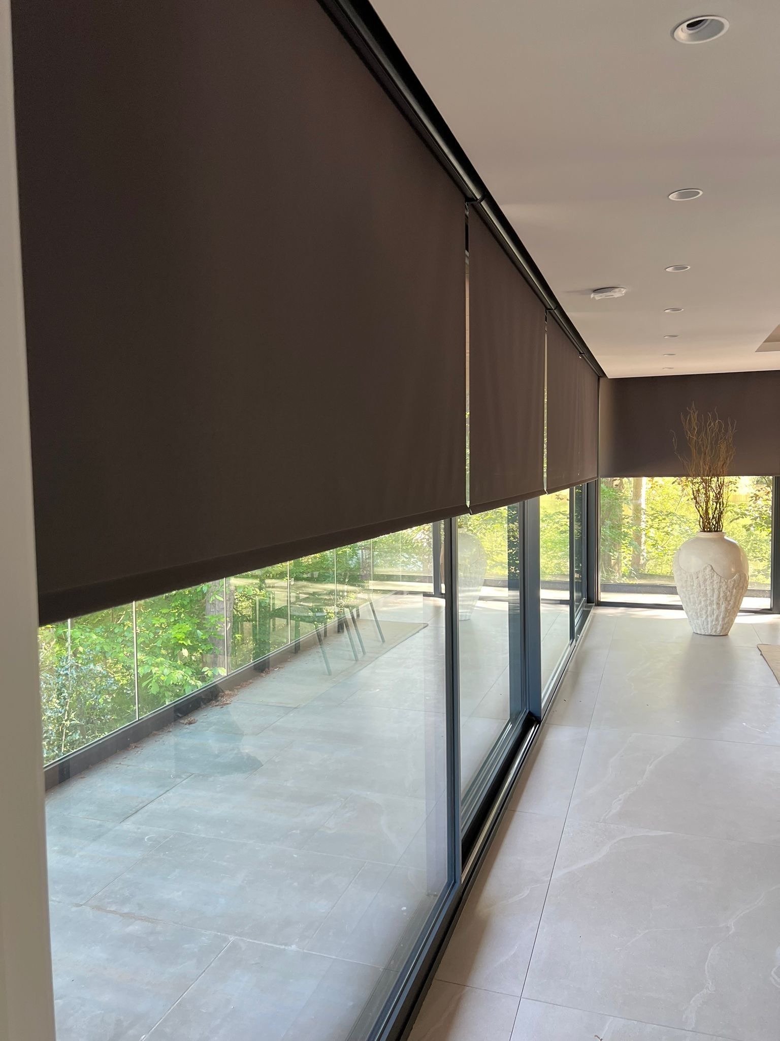 motorised roller blinds on big windows